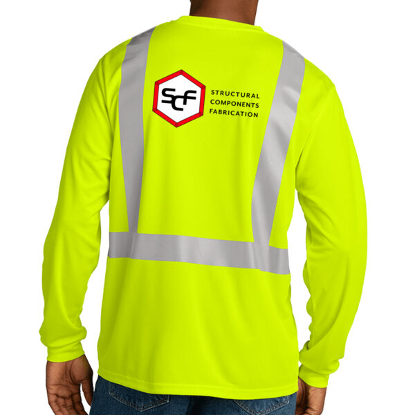 CornerStone® ANSI 107 Class 2 Mesh Long Sleeve Tee - Printed Logo Thumbnail