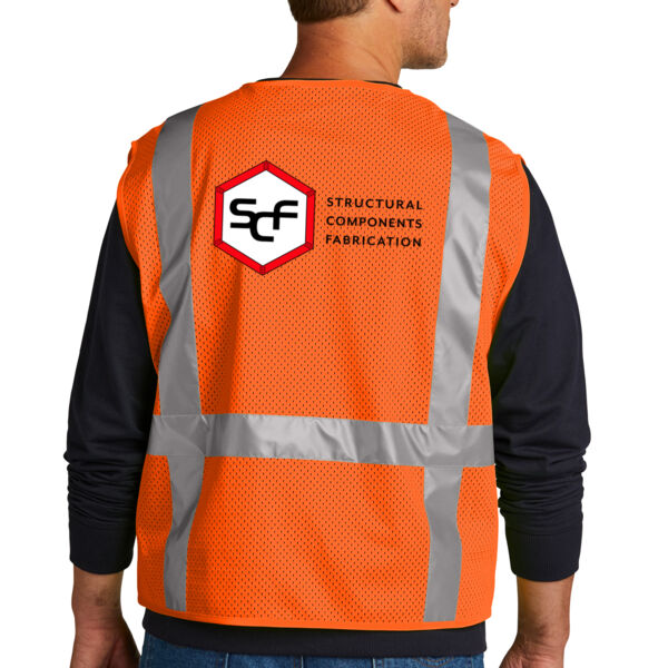 CornerStone® ANSI 107 Class 2 Mesh Six-Pocket Zippered Vest - Printed Logo Thumbnail