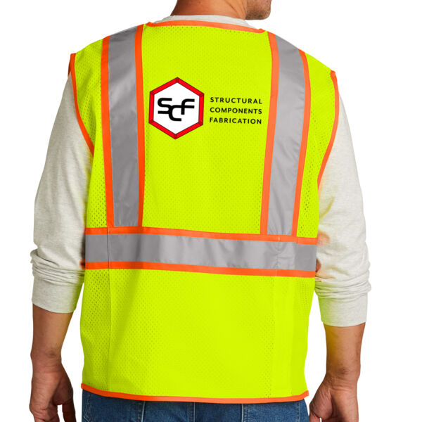 CornerStone® ANSI 107 Class 2 Surveyor Zippered Two-Tone Vest - Printed Logo Thumbnail