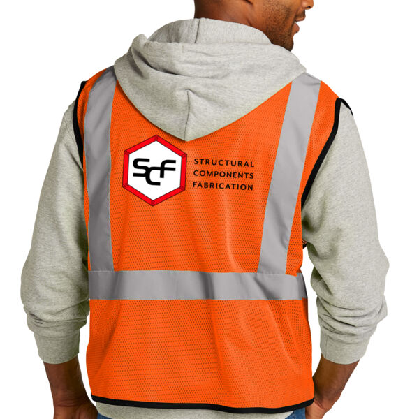 CornerStone ® ANSI 107 Class 2 Economy Mesh One-Pocket Vest - Printed Logo Thumbnail