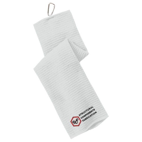 Port Authority® Waffle Microfiber Golf Towel - Embroidered Logo Thumbnail