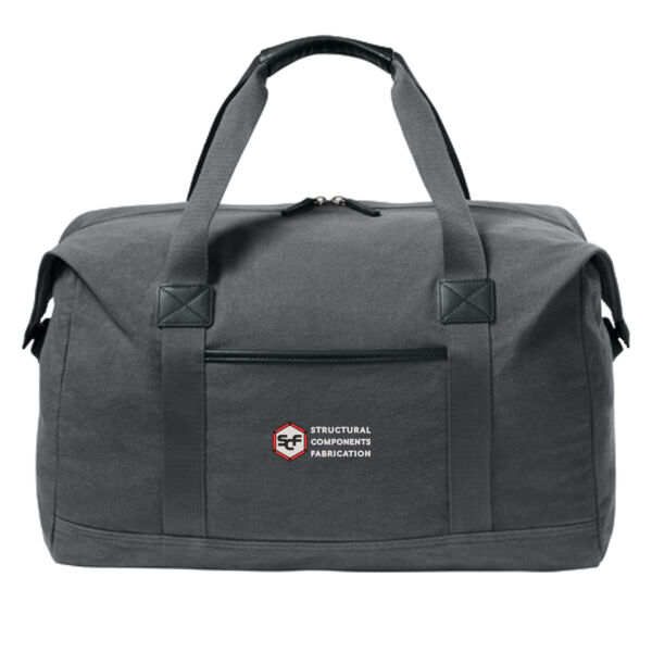 Port Authority® Washed Canvas Duffel - Embroidered Logo Thumbnail
