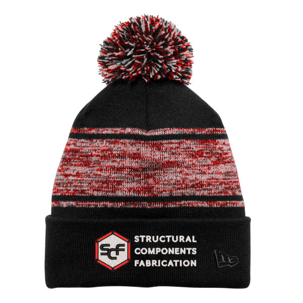 New Era® Knit Chilled Pom Beanie - Embroidered Logo Thumbnail
