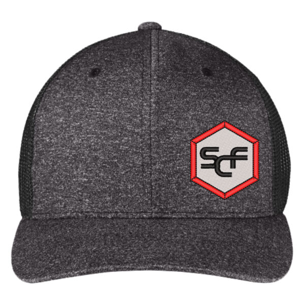 Port Authority® Flexfit® Melange Mesh Back Trucker Cap - Embroidered Logo Thumbnail